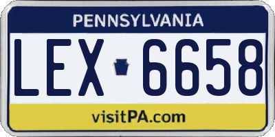 PA license plate LEX6658