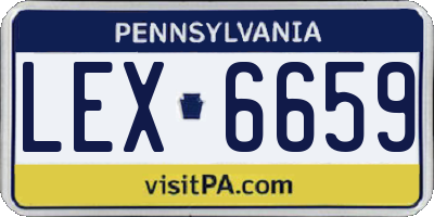 PA license plate LEX6659