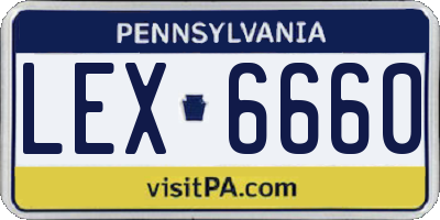 PA license plate LEX6660