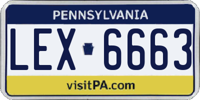 PA license plate LEX6663