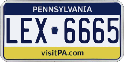 PA license plate LEX6665
