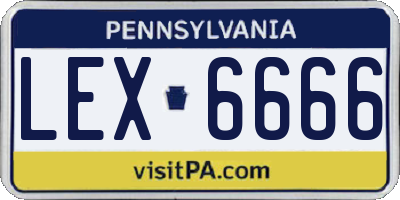 PA license plate LEX6666