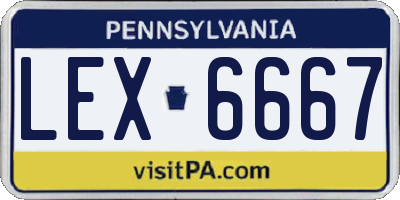 PA license plate LEX6667