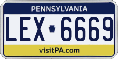 PA license plate LEX6669