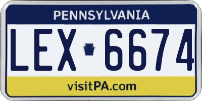 PA license plate LEX6674