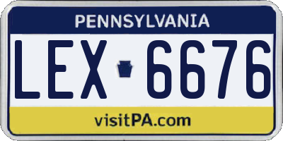 PA license plate LEX6676