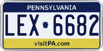 PA license plate LEX6682