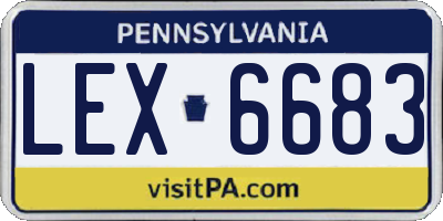 PA license plate LEX6683