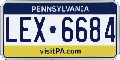 PA license plate LEX6684