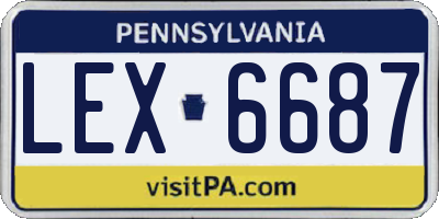 PA license plate LEX6687