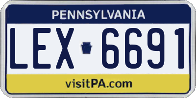 PA license plate LEX6691