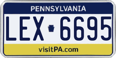 PA license plate LEX6695
