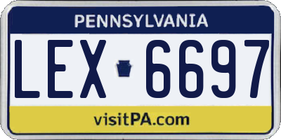 PA license plate LEX6697