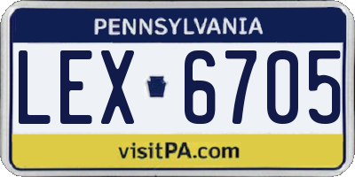 PA license plate LEX6705