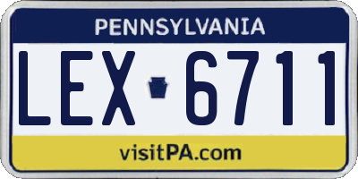 PA license plate LEX6711