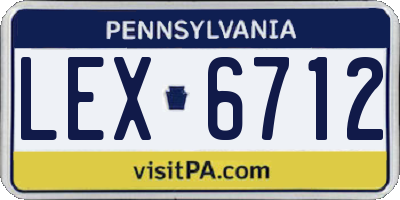 PA license plate LEX6712