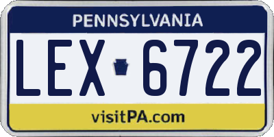 PA license plate LEX6722