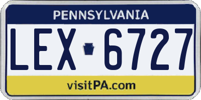 PA license plate LEX6727