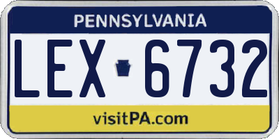 PA license plate LEX6732