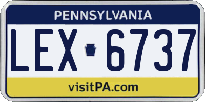 PA license plate LEX6737