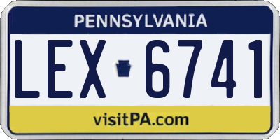 PA license plate LEX6741