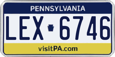 PA license plate LEX6746