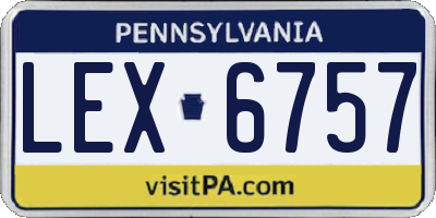 PA license plate LEX6757