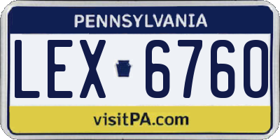 PA license plate LEX6760