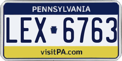 PA license plate LEX6763