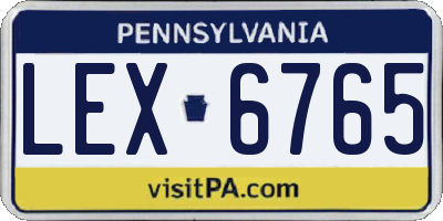 PA license plate LEX6765
