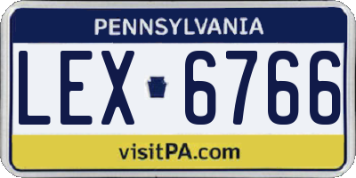 PA license plate LEX6766