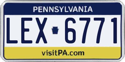 PA license plate LEX6771