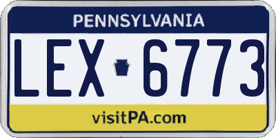 PA license plate LEX6773