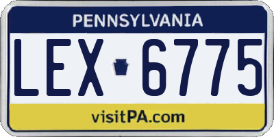 PA license plate LEX6775