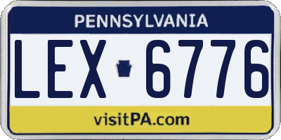 PA license plate LEX6776