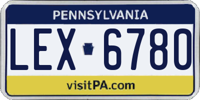 PA license plate LEX6780