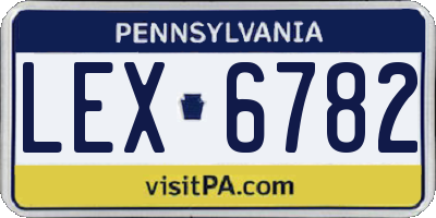 PA license plate LEX6782