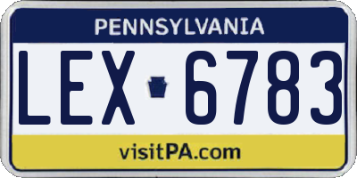 PA license plate LEX6783