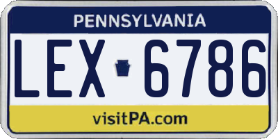PA license plate LEX6786