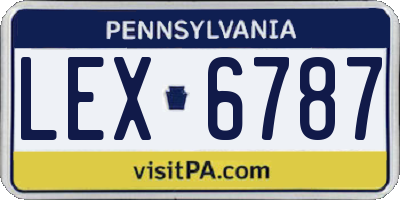 PA license plate LEX6787