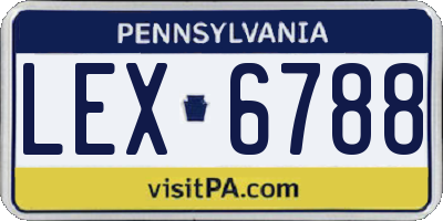 PA license plate LEX6788