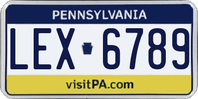 PA license plate LEX6789