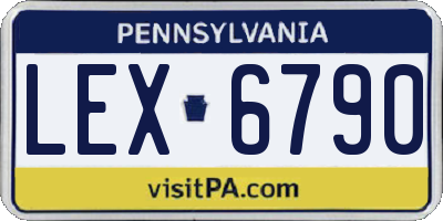 PA license plate LEX6790