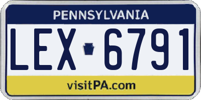 PA license plate LEX6791