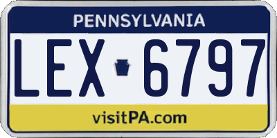 PA license plate LEX6797