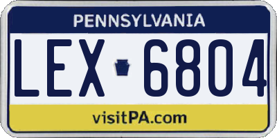 PA license plate LEX6804