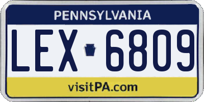 PA license plate LEX6809