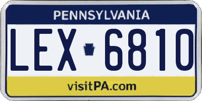 PA license plate LEX6810