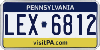 PA license plate LEX6812
