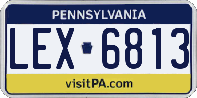 PA license plate LEX6813